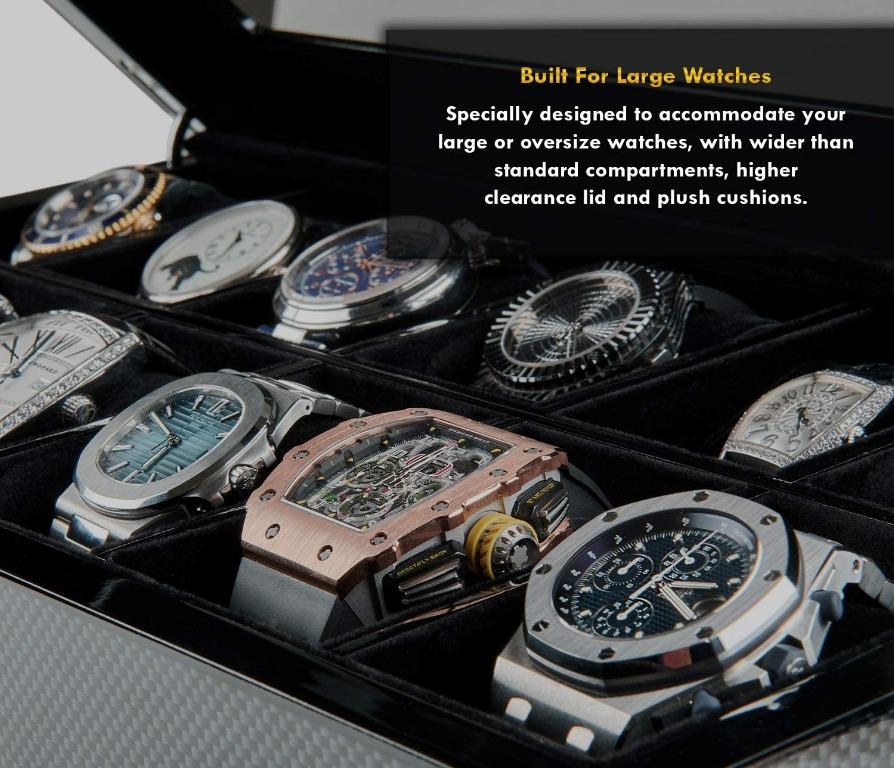 HAWK & GABLE USA Specter Valet Premium 12 Slot Watch Box Organizer with ...