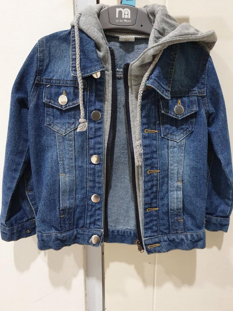 Jaket denim hoodie unisex 3 4tahun Bayi Anak Baju Anak Laki laki 1 hingga 3 tahun di Carousell