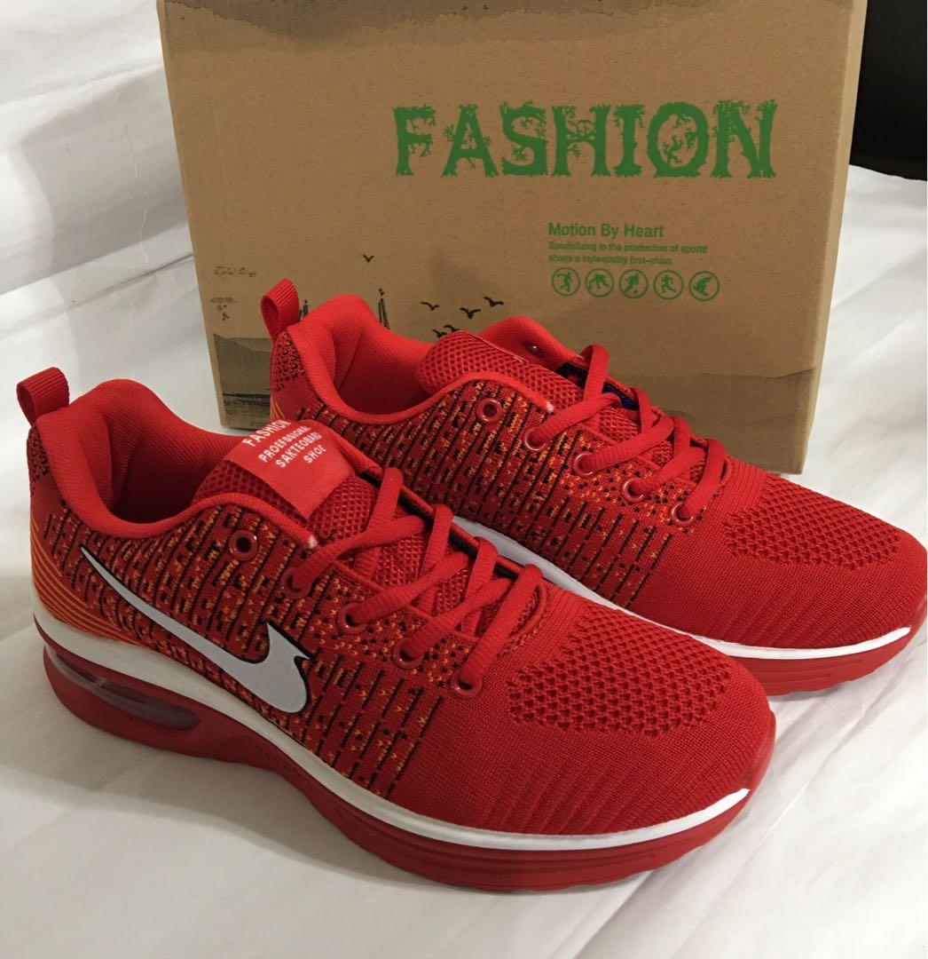 Ladies red walking shoes clearance