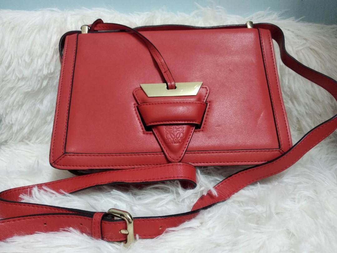 CLEARANCE LOEWE BARCELONA SLING BAG IN RED BUNDLE
