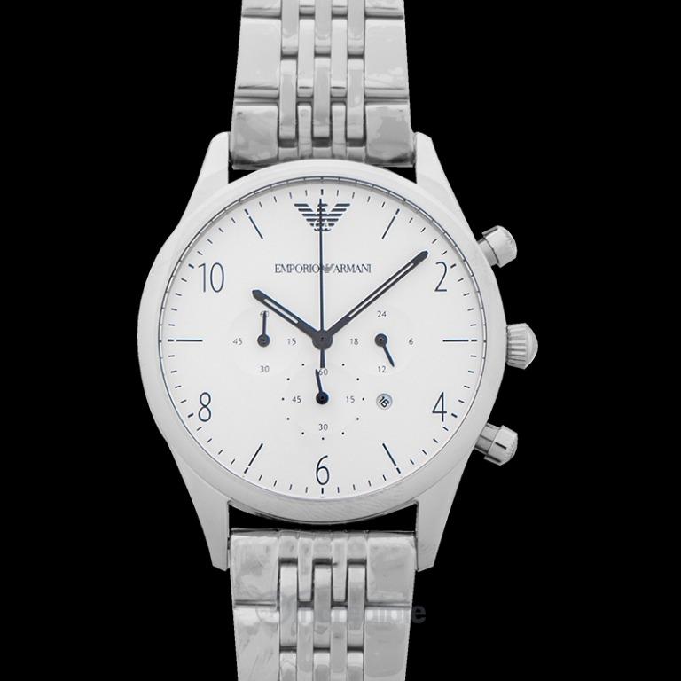 [NEW] Emporio Armani Classic Chronograph Silver Dial Men's Watch AR1879 ...