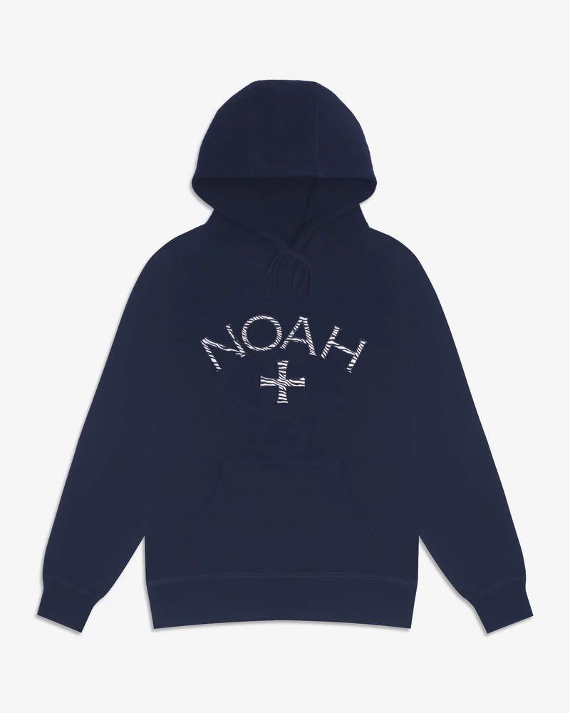 NOAH zebra embroidered core logo hoodie-