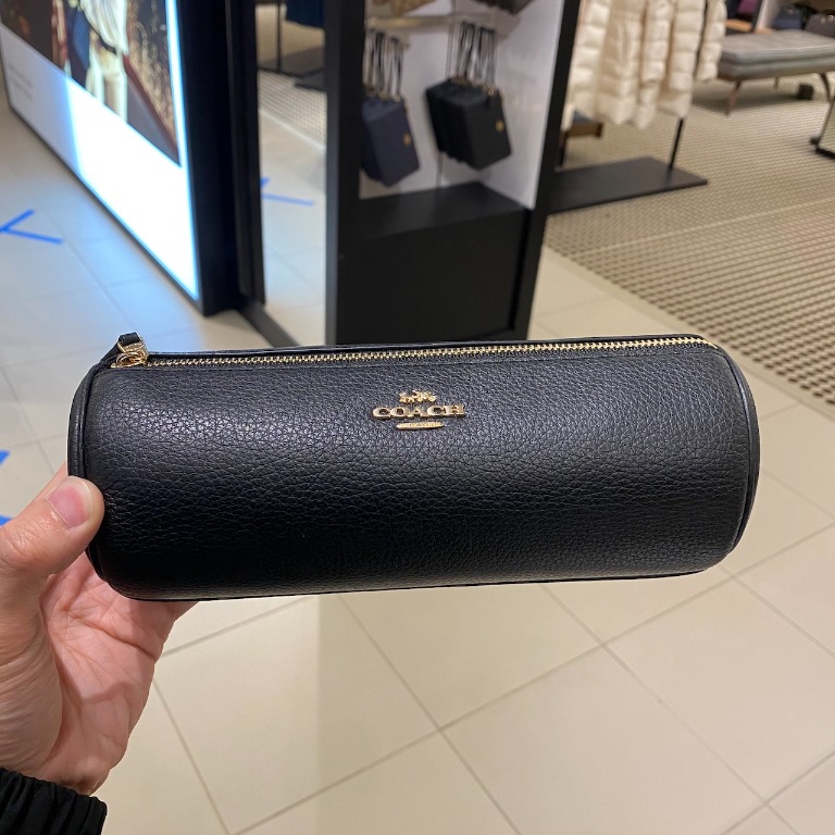 NWT COACH MAKEUP BRUSH HOLDER IN SIGNATURE CANVAS 91177
