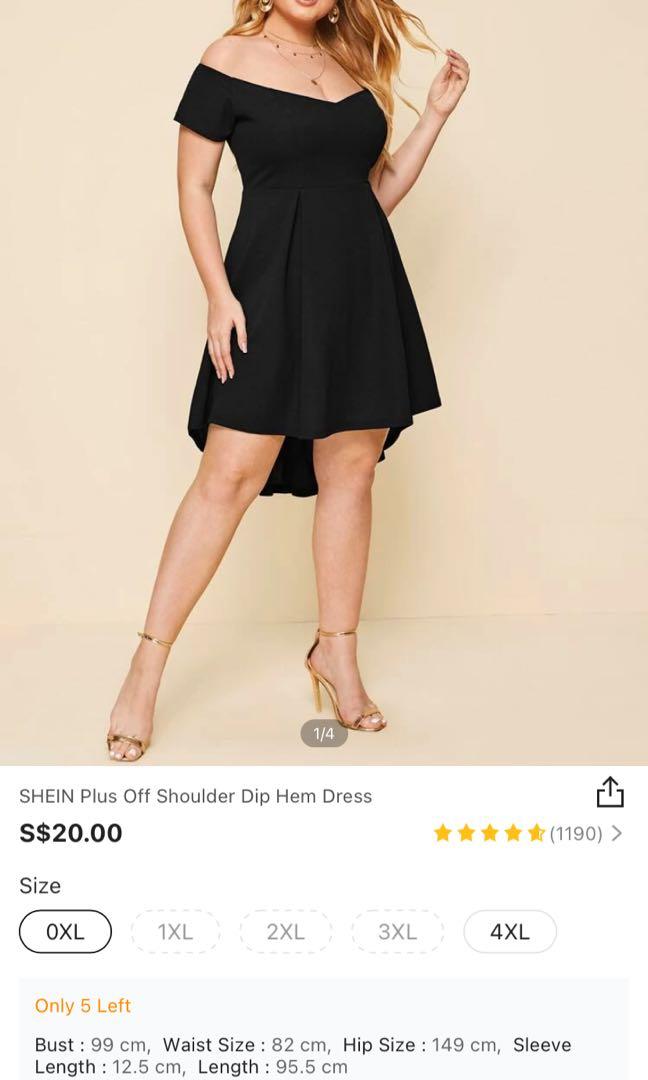 Off shoulder dip hem dress, Women's Fashion, Tops, Sleeveless on Carousell