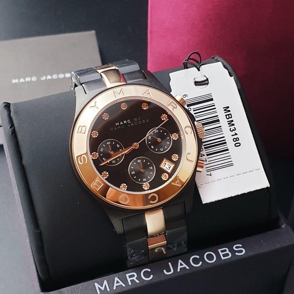 ORIGINAL 100 Marc Jacob Watch Black Rosegold MBM3180 Fesyen Wanita Jam Tangan di Carousell