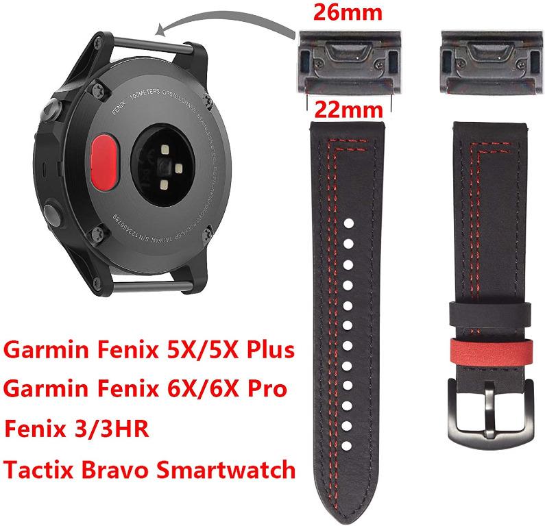 Bracelet Compatible avec Garmin Fenix 7X/6X/6X Pro/5X/5X Plus/3/3