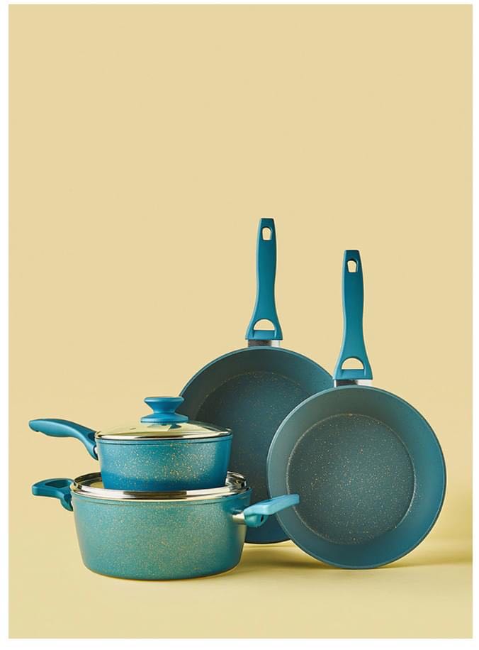 Preorder Noon East Granite/Marble Coated Aluminium Cookware Set 6