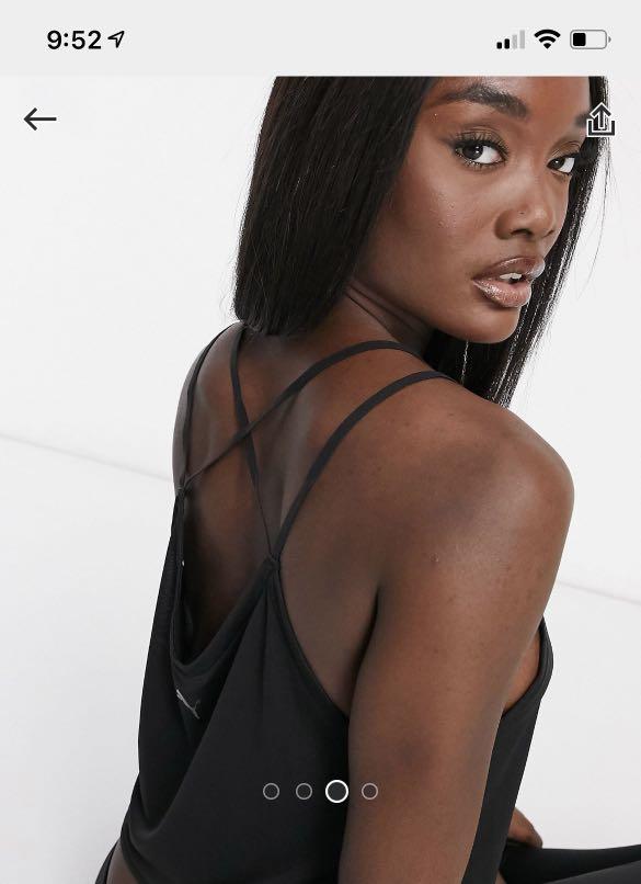 Puma studio strappy vest in black Women s Fashion Tops Sleeveless on Carousell