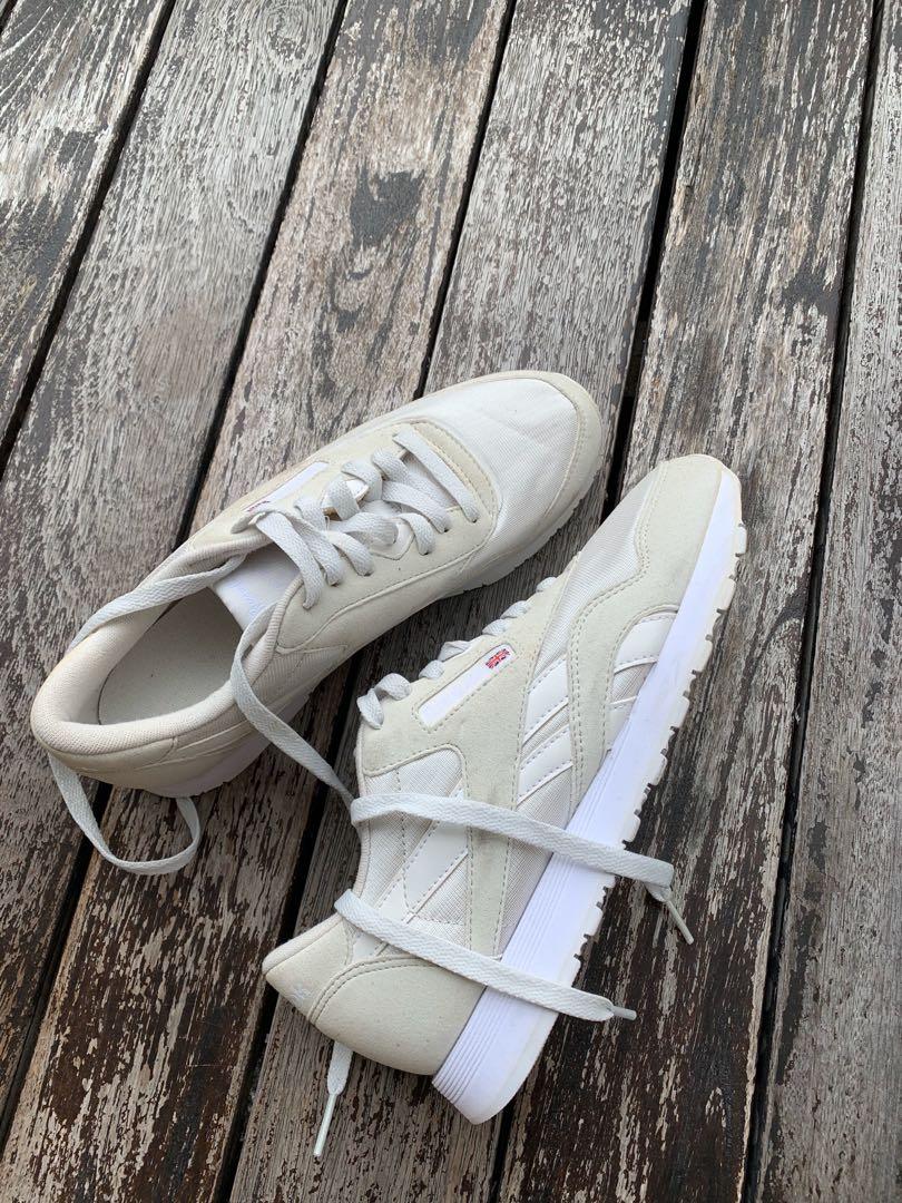 Reebok classic nylon sale white womens