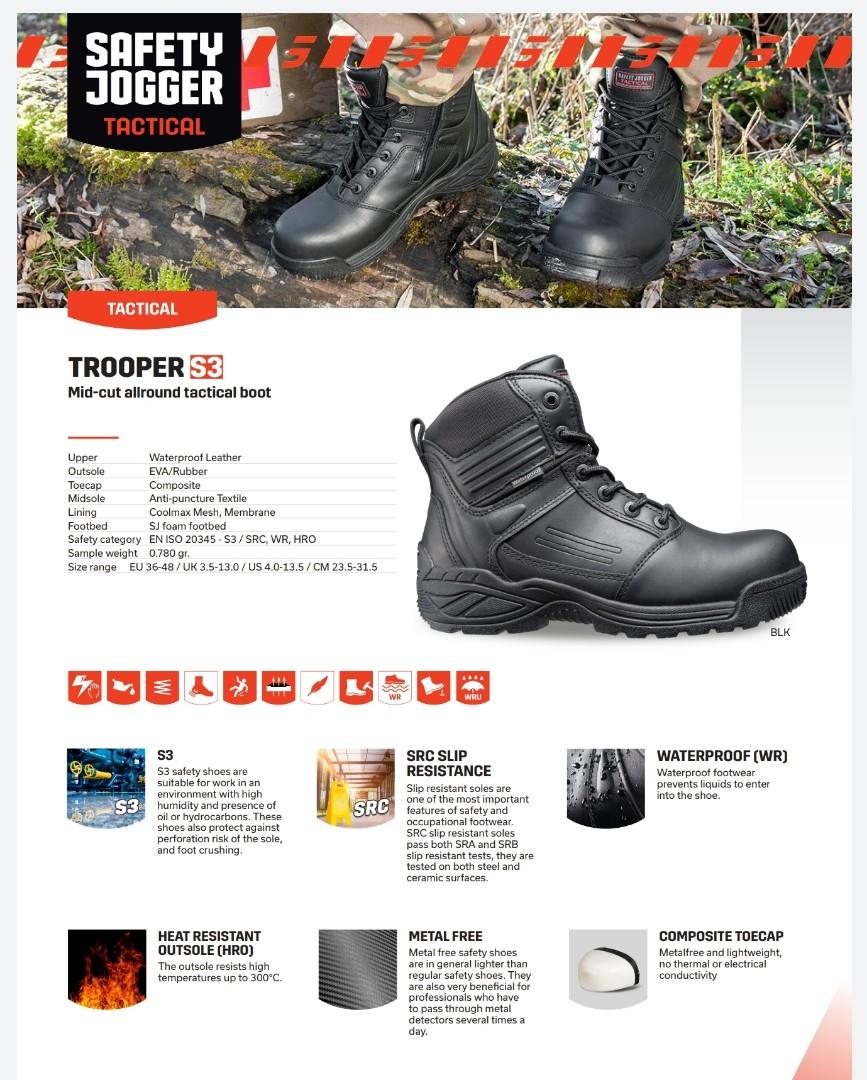 Safety Jogger Trooper UK 7.5 / 8 / 9 / 10, Men's Fashion, Footwear