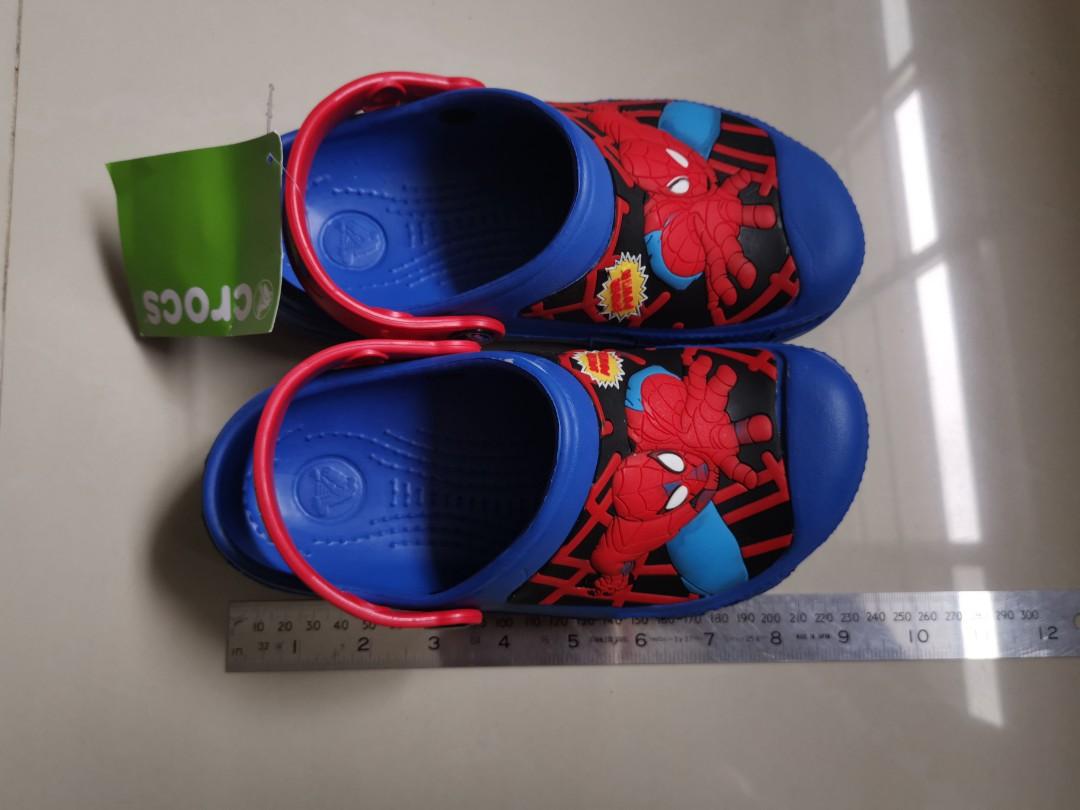 Spiderman crocs shop size 12