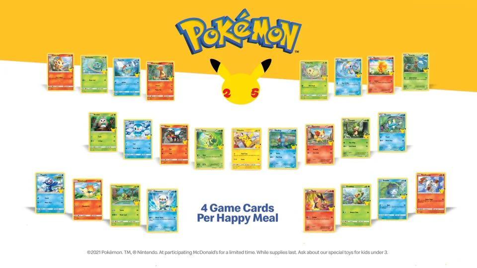 現貨\u003eUSA Mcdonald Pokemon TCG 25th card 