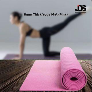 Yoga Mat 6mm Thick (Pink)