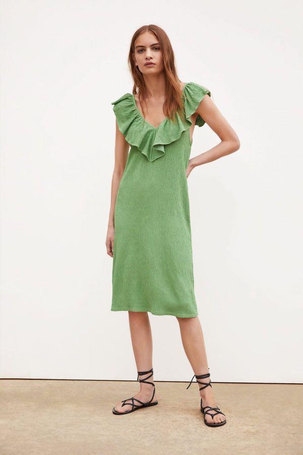 Zara long green dress clearance