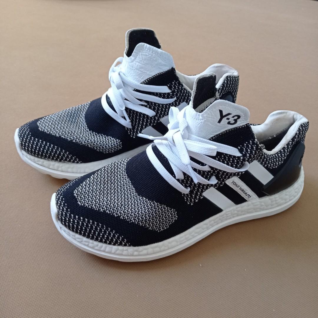 Adidas Y3 Pure Boost Zg Knit Pure Black Men S Fashion Footwear Sneakers On Carousell