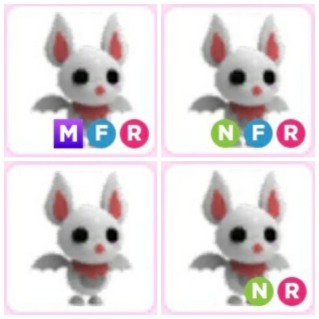 Albino Bat Normal N MFR Adopt me pet Roblox, Video Gaming, Gaming