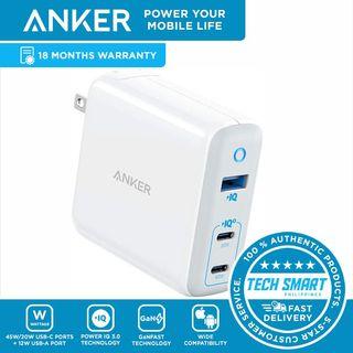 Anker PowerPort III 65W PIQ 3.0&GaN 3-Port Type-C Charger with 45W USB-C Port, 20W USB-C Port for MacBook, USB-C Laptops, iPad Pro, iPhone, Galaxy and More
