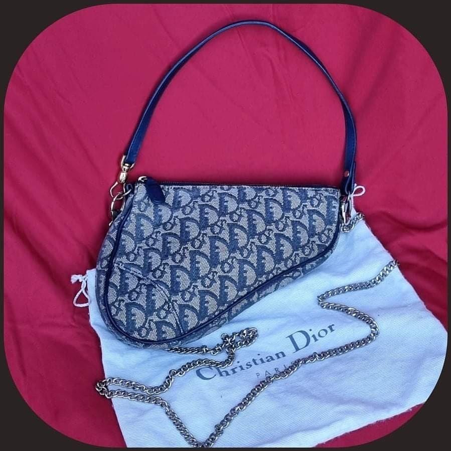 Mini Blue Dior Oblique Saddle Bag, Luxury, Bags & Wallets on Carousell