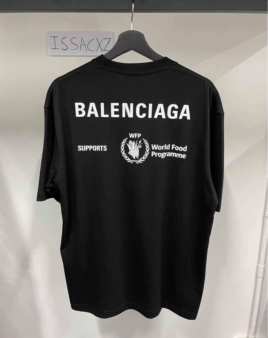 Balenciaga WFP Oversized Logo Black Tee (World Food Programme), Men's ...