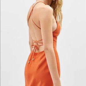 Bershka top orange dress