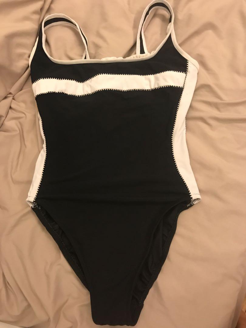 Black One Piece Swimsuit Women S Fashion Swimwear Bikinis Swimsuits On Carousell