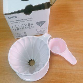 三洋CAFEC手沖咖啡錐形花瓣濾杯1人份(日本製有田燒)正貨