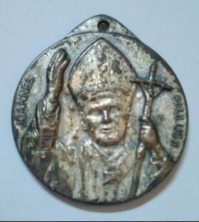 Charm Medal: Ca. 1979 (ND) Saint Christopher Pope John Paul II, Joannes Paulus II, almost uncirculated condition