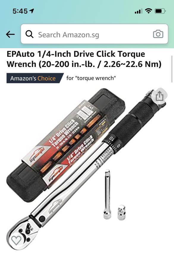ST-013-1 EPAuto 1/4-Inch Drive Click Torque Wrench 20-200 in.-lb. / 2.26~22.6 Nm ST-013-1 EPAuto 1/4-Inch Drive Click Torque Wrench 20-200 in.-lb. / 2.26~22.6 Nm