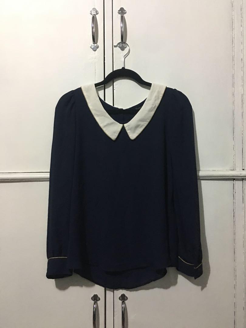 navy blue blouse forever 21