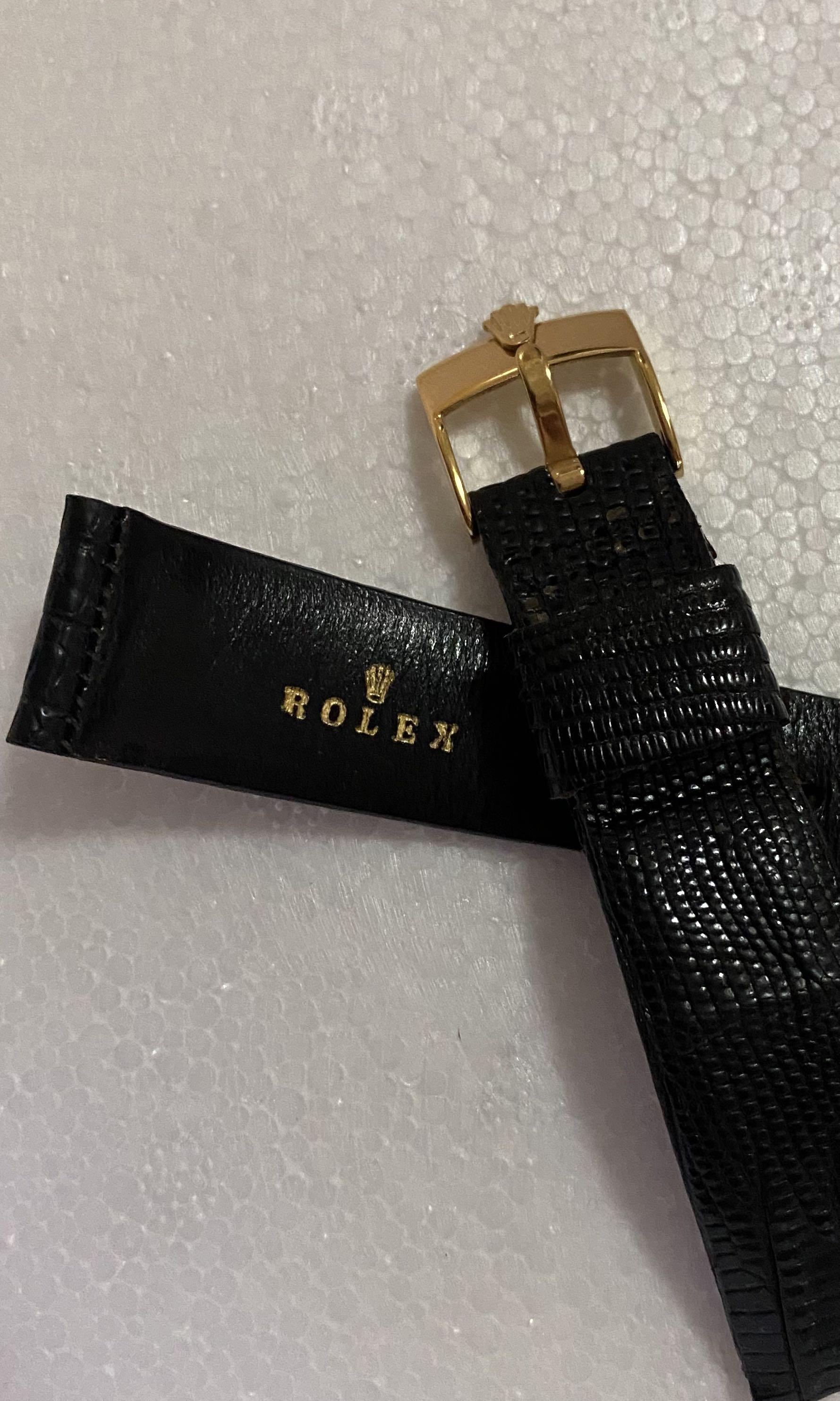 Genuine Rolex crocodile leather strap with out gold buckle