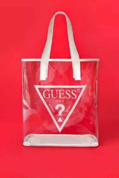 Guess clear tote bag Women s Fashion Bags Wallets Tote Bags