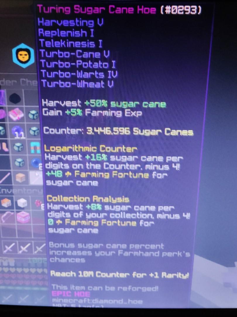 Hypixel Skyblock T3 Sugar cane hoe, 遊戲機, 遊戲機遊戲 Carousell