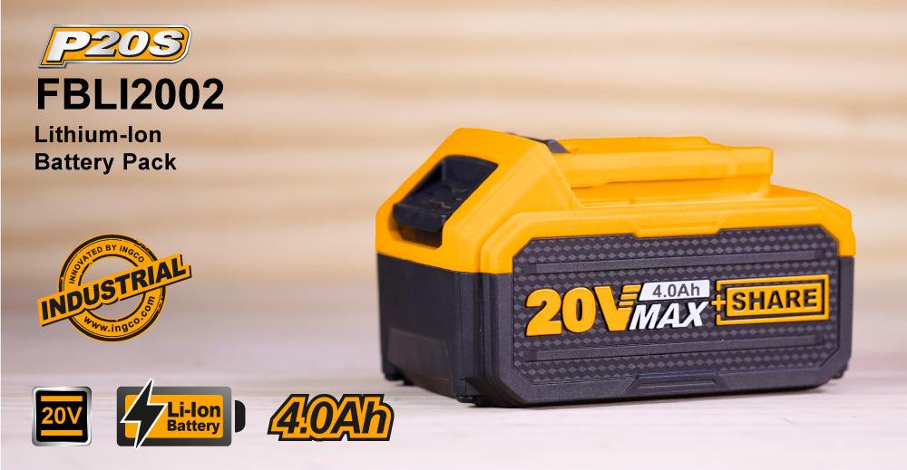 INGCO FBLI2002 20V 4.0Ah LithiumIon Battery Pack for P20S Power Tools