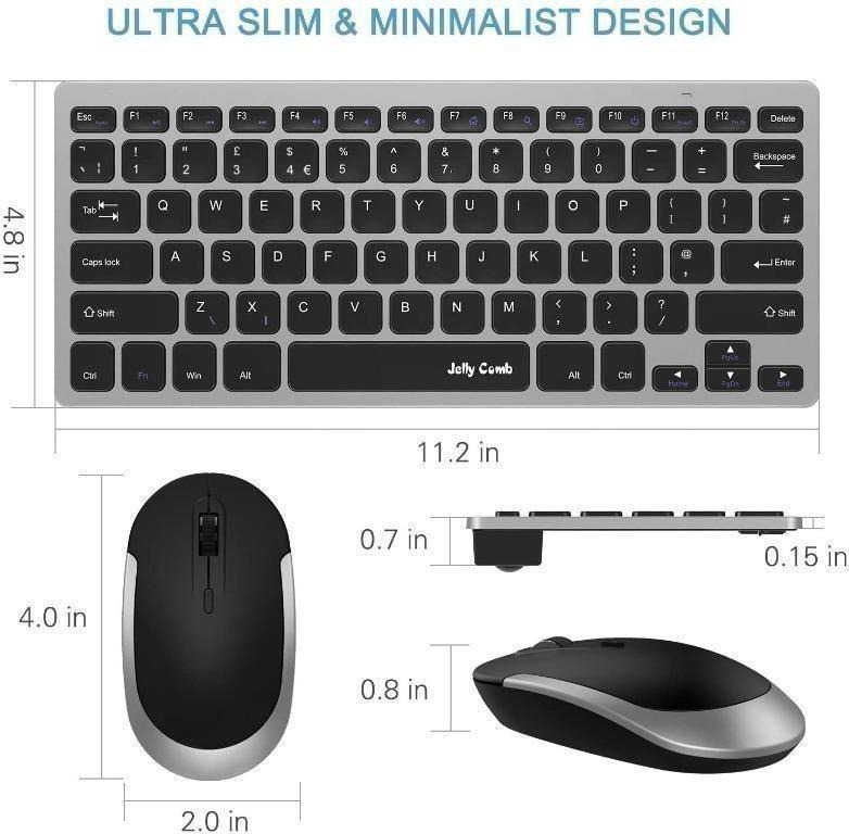 Keyboard and Mouse Set Ultra Slim, Jelly Comb KUT019 2.4G Compact