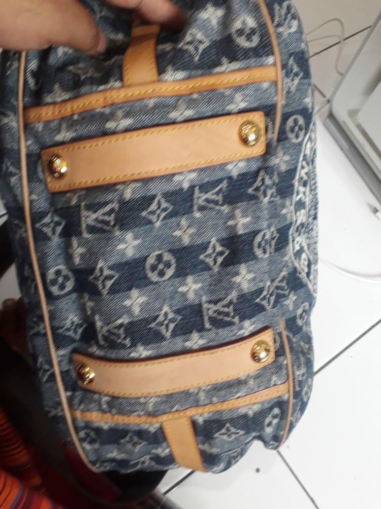 LV denim cabas raye GM monogram, Barang 