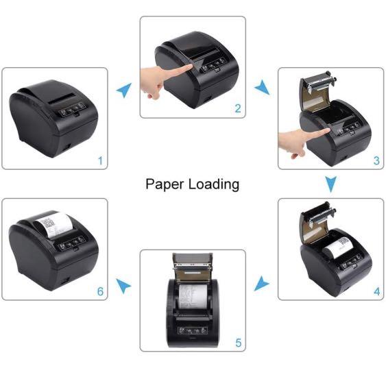 MUNBYN Bluetooth 4.0 POS Printer P047, 80mm Receipt Printer Direct Thermal Printer with USB