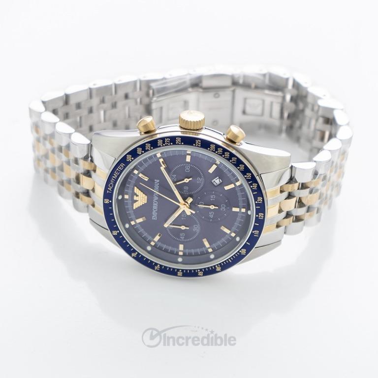 NEW Emporio Armani Chronograph Quartz Blue Dial Men s Watch