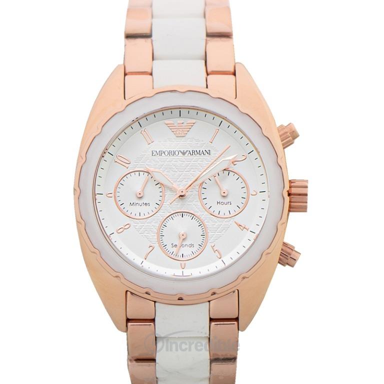 NEW Emporio Armani Quartz White Dial Stainless Steel Ladies Watch