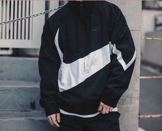 NIKE NSW BIG SWOOSH JACKET 大勾 風衣外套 黑色 AR3133-010 [EW]64212604591234110