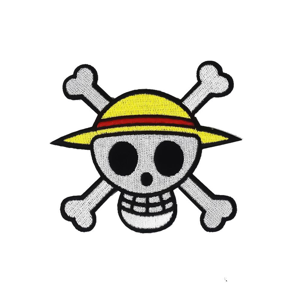 Yellow Straw Hat Pirates Skull  Iron On Sew On Embroidered Patch Cosplay 