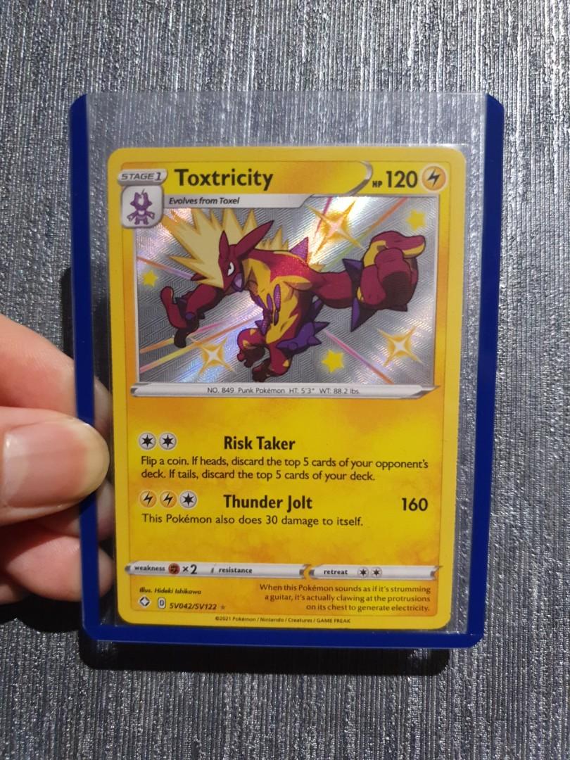 Pokemon Tcg Shining Fates Shiny Toxtricity Rare Card Hobbies Toys Toys Games On Carousell