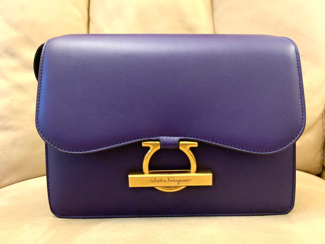 Salvatore Ferragamo Joanne Medium Shoulder Bag purple