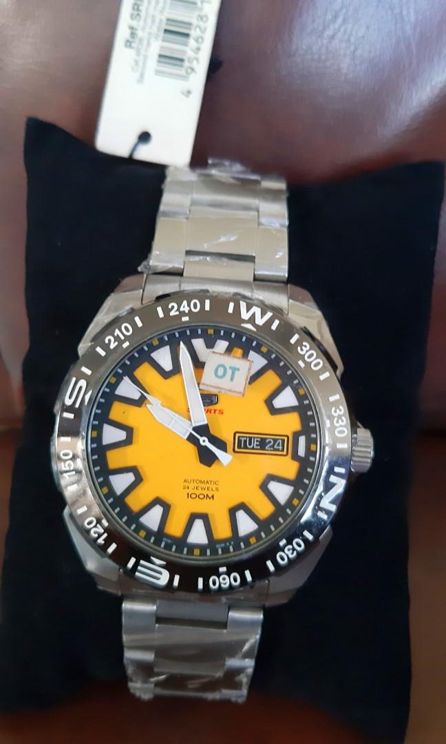 NOS Seiko 5 Sports Yellow beast Srp745 srp745k srp745k1