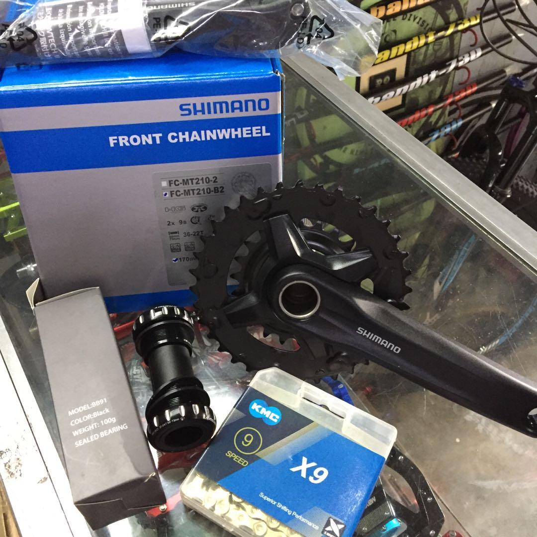 Shimano mt210 2x 2025 crankset