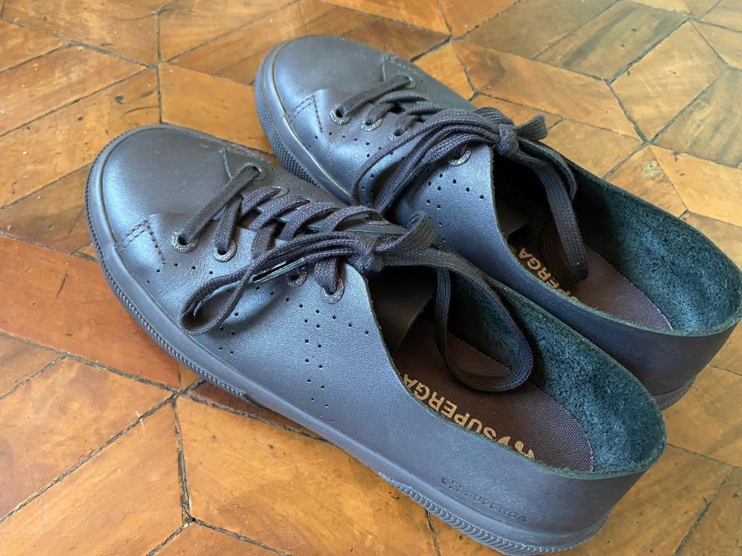 Superga charcoal leather online