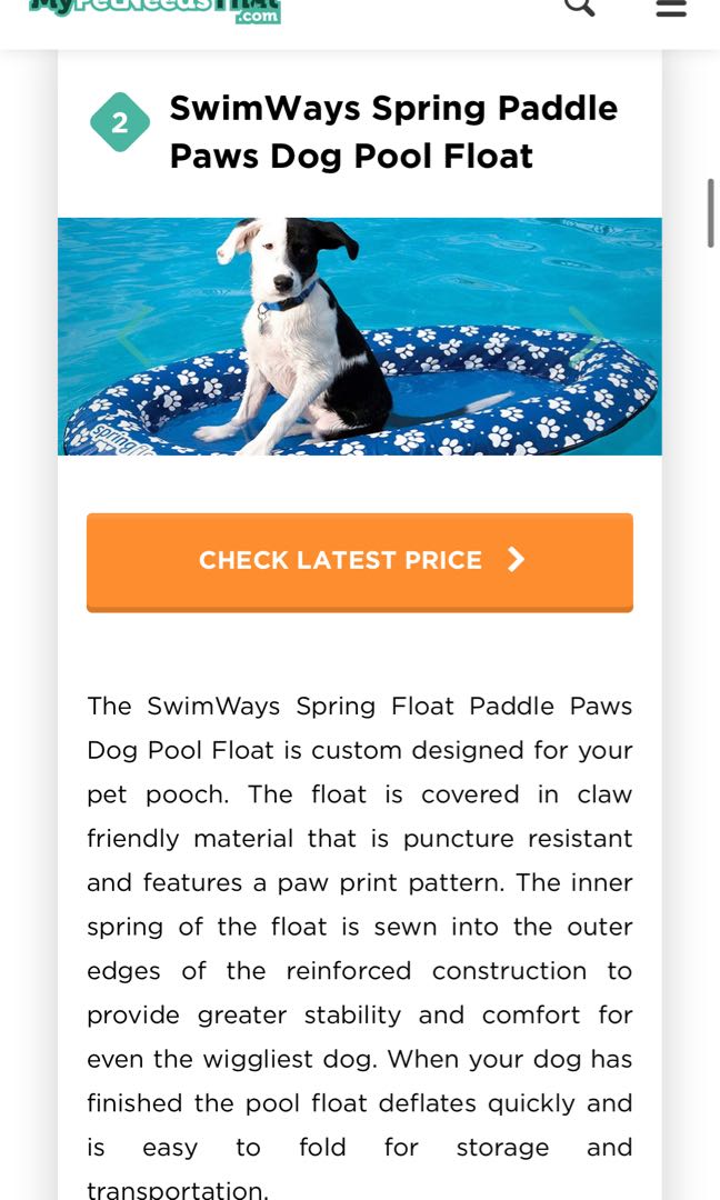 swimways dog pool float