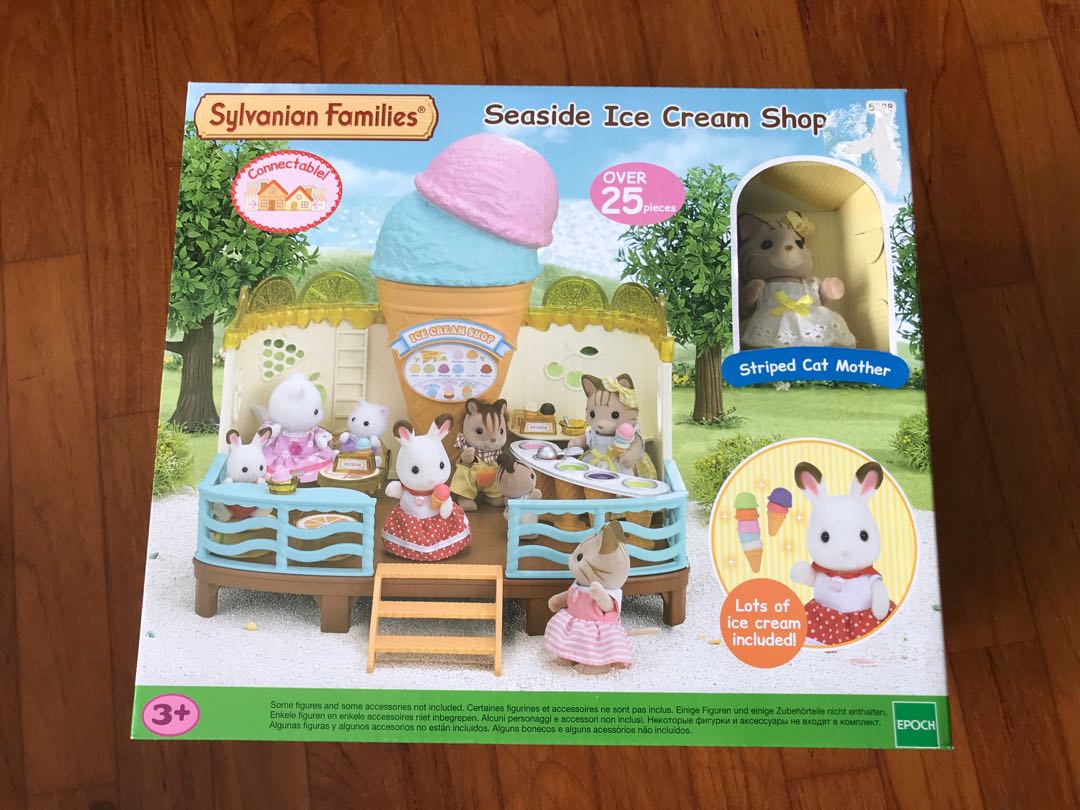 Sylvanian families seaside ice cream top shop set