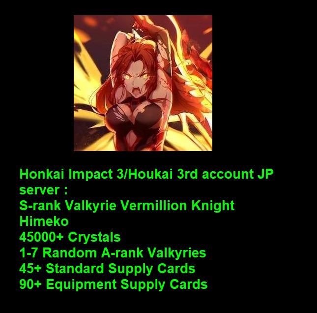 Vermilion Knight Himeko 45 000 Crystals Honkai Impact 3rd Account Video Gaming Gaming Accessories Game Gift Cards Accounts On Carousell - old roblox accounts on vermillion