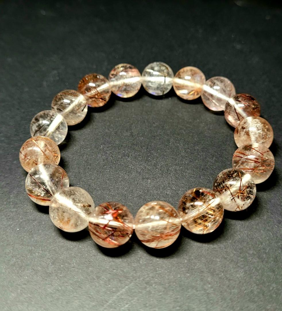 Red rutilated clearance quartz bracelet