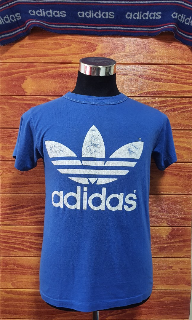 Vintage 80s Adidas Trefoil Big Logo Tshirt, Men's Fashion, Tops ...